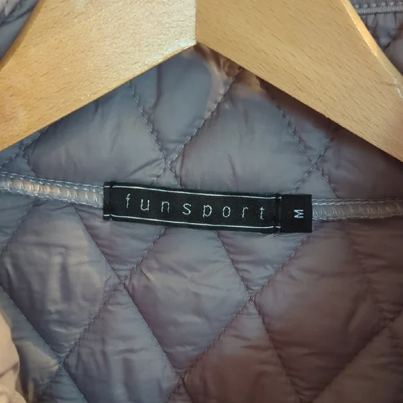 Gray and Yellow Geometric Bomber Jacket with Quilted Design - Picture 3 of 6